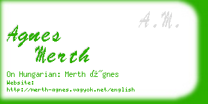 agnes merth business card